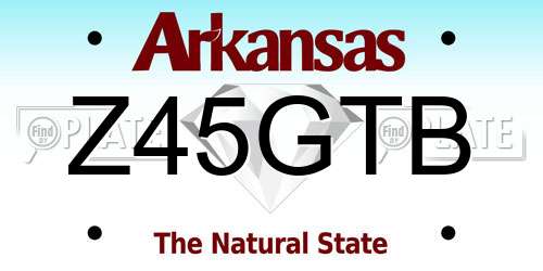 Z45GTB Arkansas License Plate