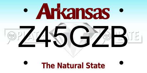 Z45GZB Arkansas License Plate
