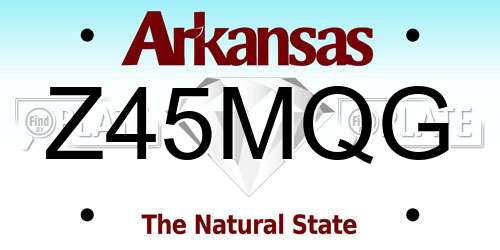 Z45MQG Arkansas License Plate
