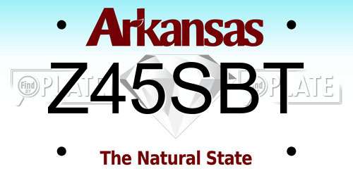 Z45SBT Arkansas License Plate