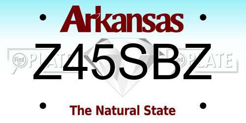 Z45SBZ Arkansas License Plate
