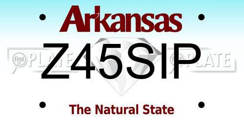 Z45SIP Arkansas License Plate