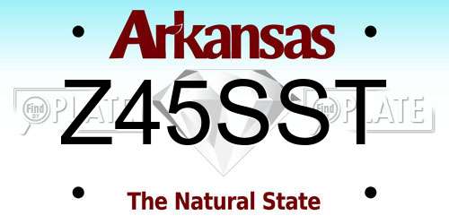 Z45SST Arkansas License Plate