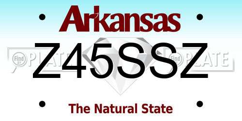 Z45SSZ Arkansas License Plate