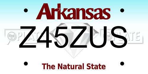 Z45ZUS Arkansas License Plate
