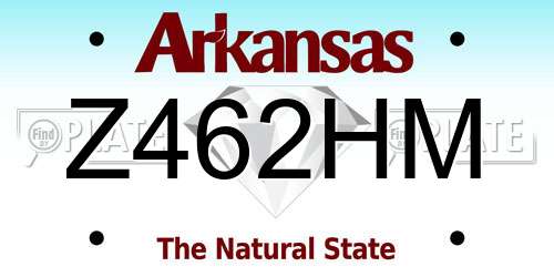 Z462HM Arkansas License Plate
