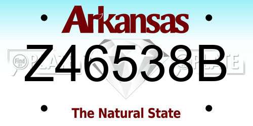 Z46538B Arkansas License Plate