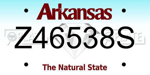 Z46538S Arkansas License Plate