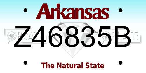 Z46835B Arkansas License Plate