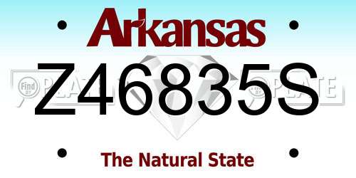 Z46835S Arkansas License Plate