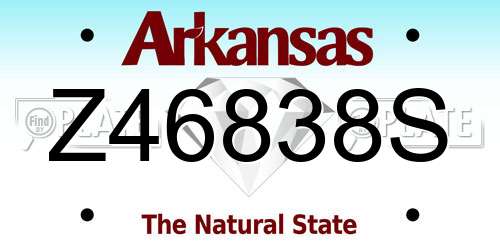 Z46838S Arkansas License Plate