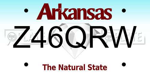 Z46QRW Arkansas License Plate