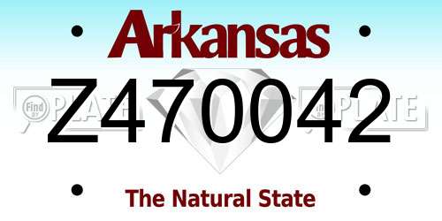 Z470042 Arkansas License Plate