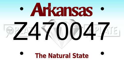 Z470047 Arkansas License Plate