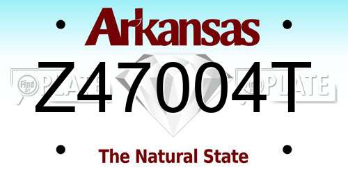 Z47004T Arkansas License Plate