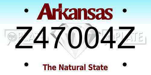 Z47004Z Arkansas License Plate