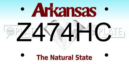 Z474HC Arkansas License Plate