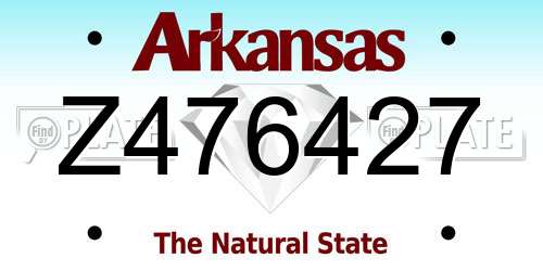 Z476427 Arkansas License Plate