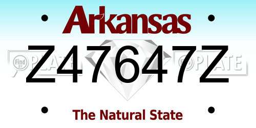 Z47647Z Arkansas License Plate