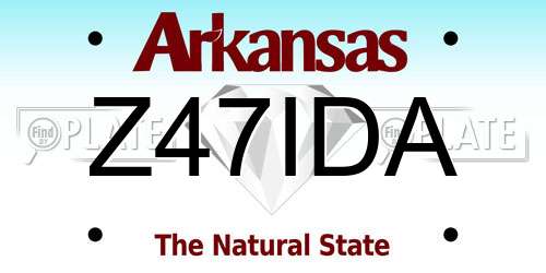 Z47IDA Arkansas License Plate