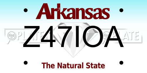 Z47IOA Arkansas License Plate