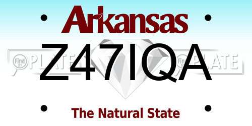 Z47IQA Arkansas License Plate