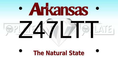 Z47LTT Arkansas License Plate