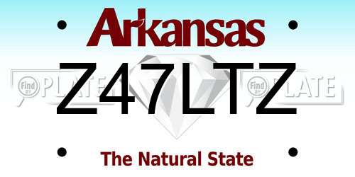 Z47LTZ Arkansas License Plate