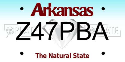 Z47PBA Arkansas License Plate