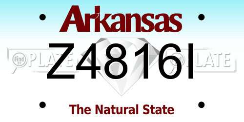 Z4816I Arkansas License Plate