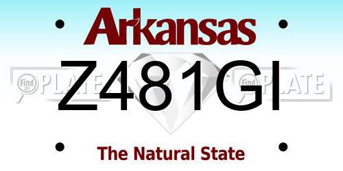 Z481GI Arkansas License Plate