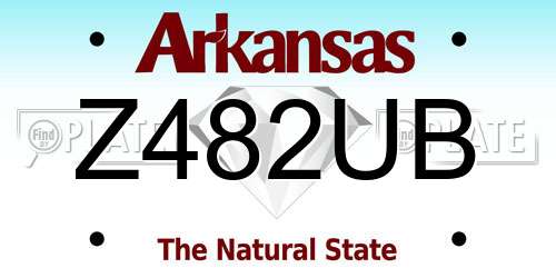 Z482UB Arkansas License Plate