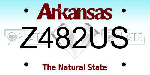 Z482US Arkansas License Plate