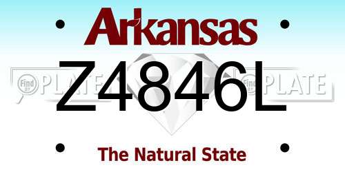 Z4846L Arkansas License Plate