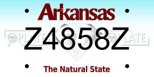 Z4858Z Arkansas License Plate