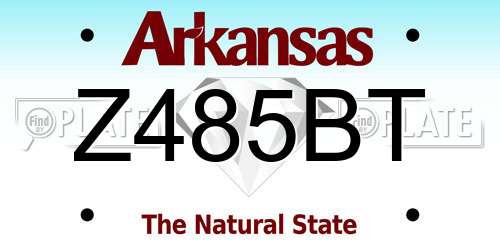 Z485BT Arkansas License Plate