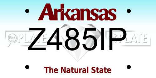 Z485IP Arkansas License Plate