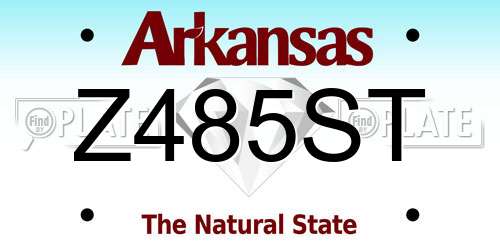 Z485ST Arkansas License Plate