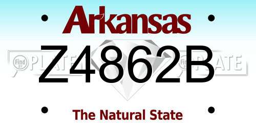 Z4862B Arkansas License Plate