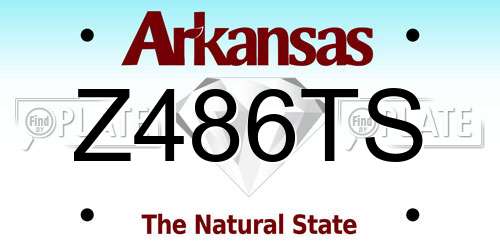 Z486TS Arkansas License Plate
