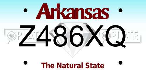 Z486XQ Arkansas License Plate
