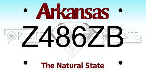 Z486ZB Arkansas License Plate