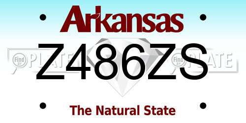 Z486ZS Arkansas License Plate