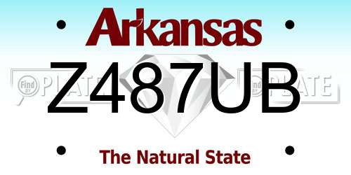 Z487UB Arkansas License Plate