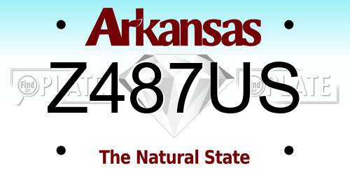 Z487US Arkansas License Plate