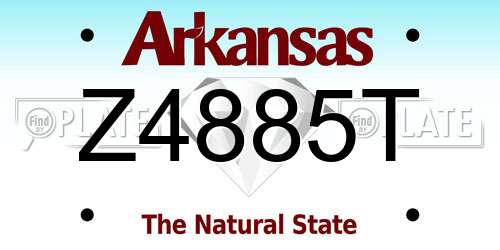 Z4885T Arkansas License Plate