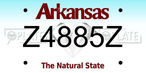 Z4885Z Arkansas License Plate