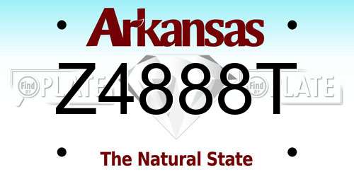 Z4888T Arkansas License Plate