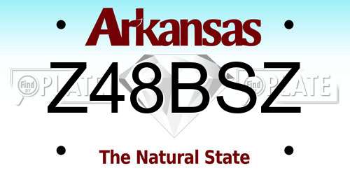 Z48BSZ Arkansas License Plate