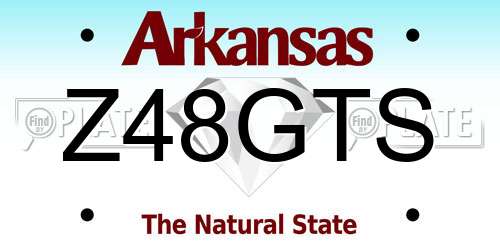 Z48GTS Arkansas License Plate